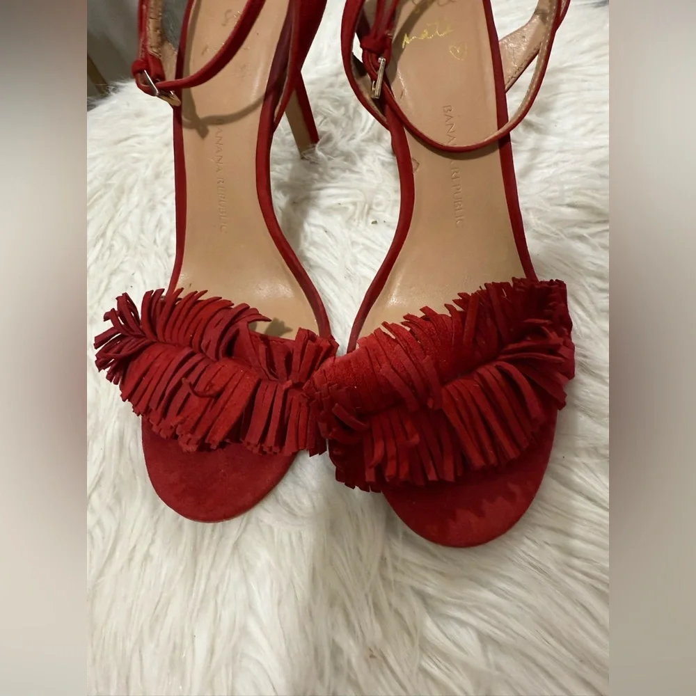 Banana Republic Red Fringe Heels - Picture 3 of 7
